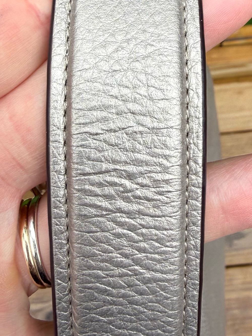 Coach Mia Metallic Silver Pebbled Leather Shoulder Bag NWT - Picture 5 of 9
